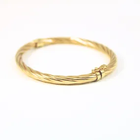 10k Yellow Gold Twisted Bangle with hinge 6.8g