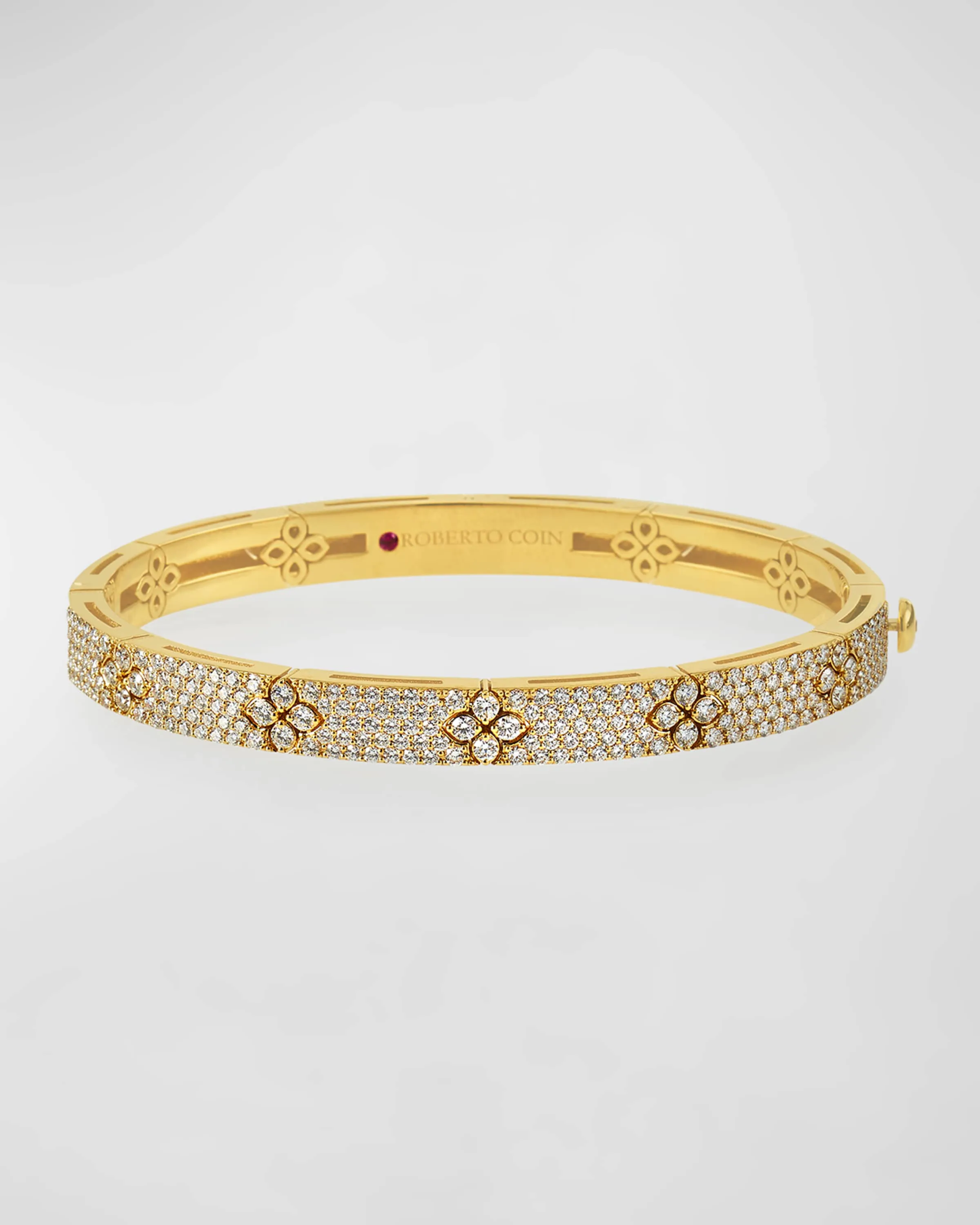 18K Yellow Gold Love in Verona Diamond Pave Bangle