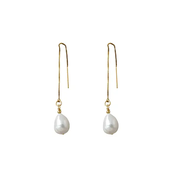 A Von Treskow Baroque Pearl Chain Earring