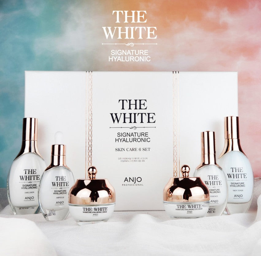 Anjo The White Skin care 6 Sets Signature Hyaluronic Blemish Glutathione Anti-ageing Wrinkles Dark Circles Finelines Gifts White