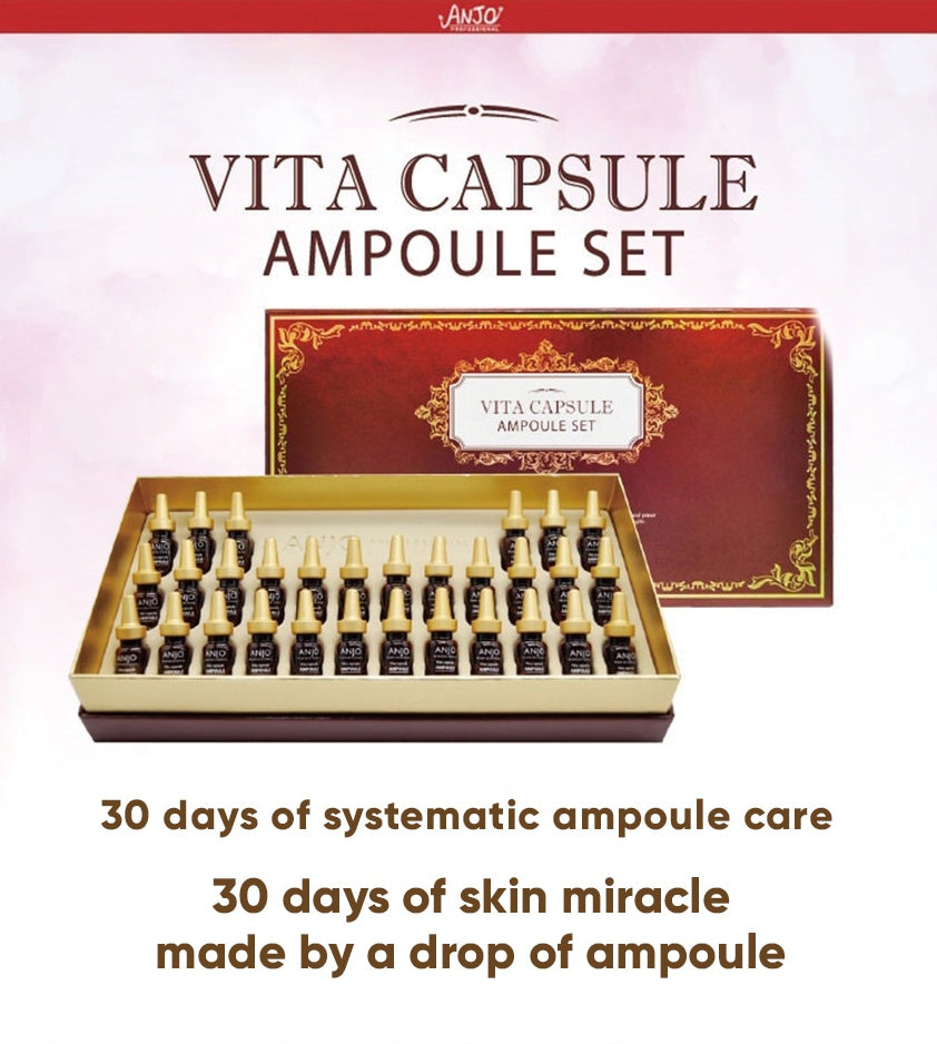 Anjo Vitamins C E Capsules Ampoule Sets 2ml 30ea Anti-ageing Wrinkles Dark Circles Finelines Gifts Snail