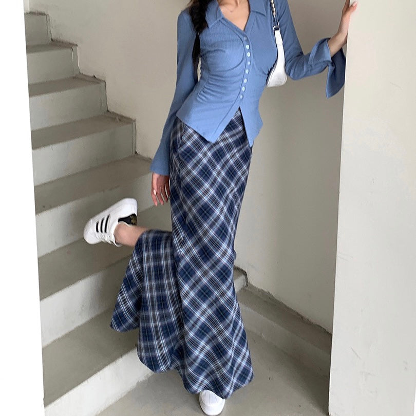 Annie Blue Plaid Set