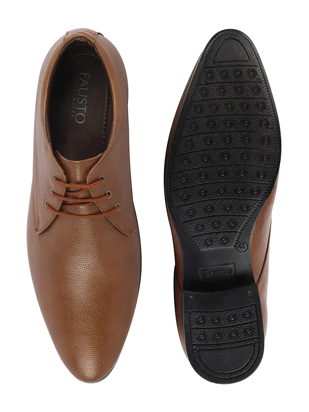 Basics Men Tan Formal Office Lace Up Shoes