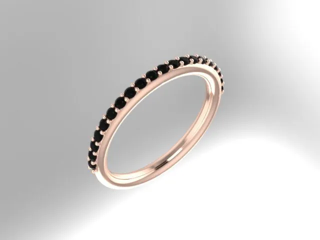 Black Diamond Wedding Band 14K Rose Gold Ring Diamond Matching Band Rose Gold Matching Band Bridal Sets Marraige Ring Mother's D