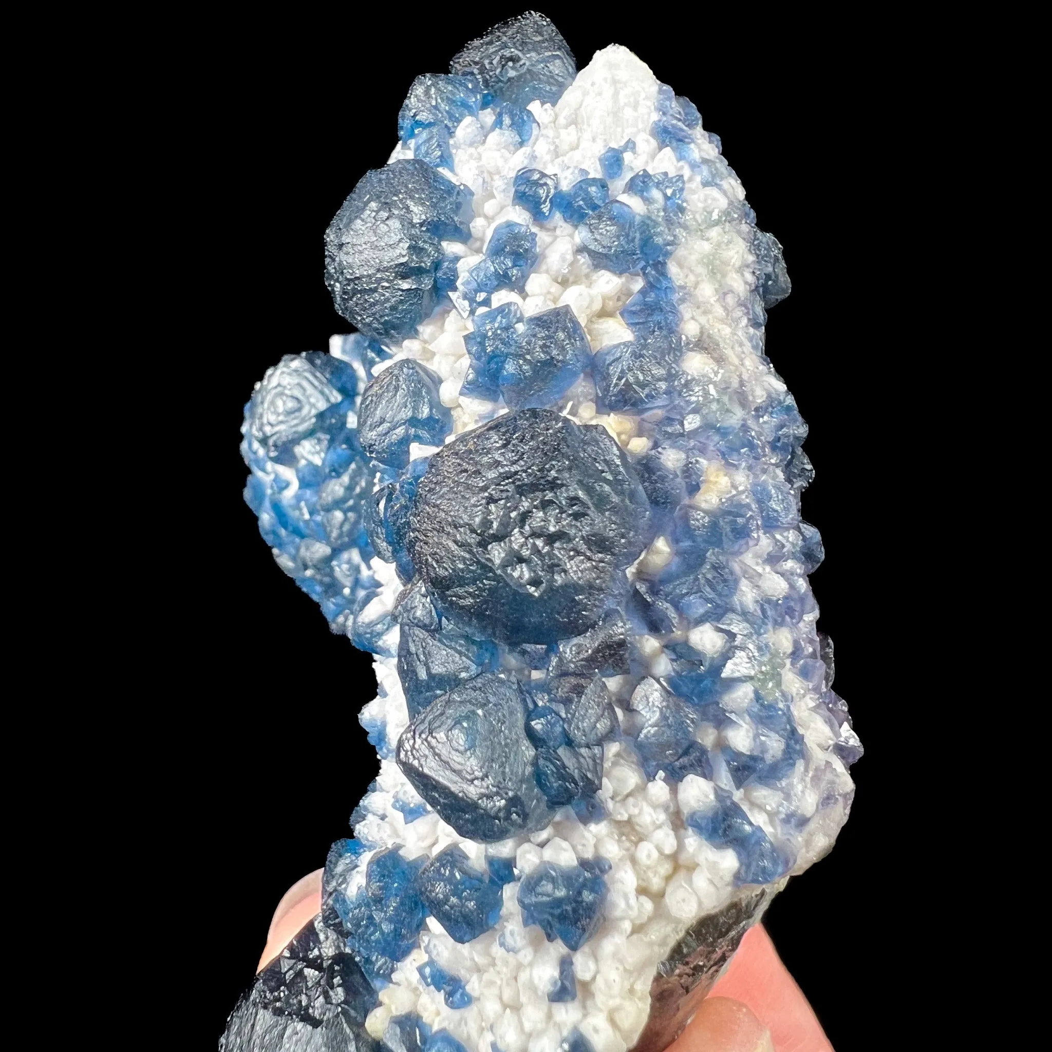 Blue Fluorite on Quartz