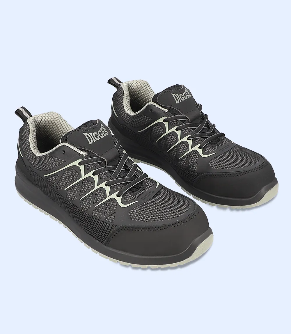 BM4413-BLACK-GREY-Men Safety Shoes