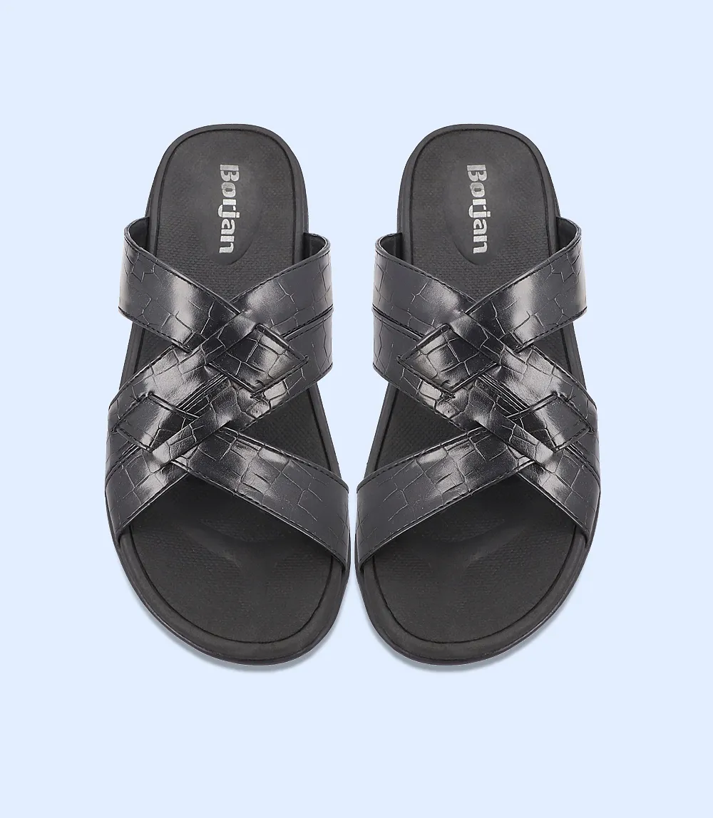 BM4654-BLACK-Men Slipper