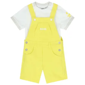 Boss Sets Dungaree + T-Shirt White-Yellow