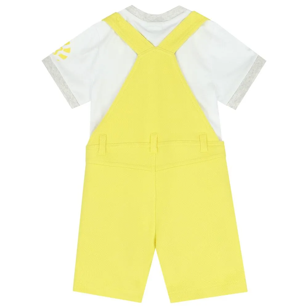 Boss Sets Dungaree + T-Shirt White-Yellow