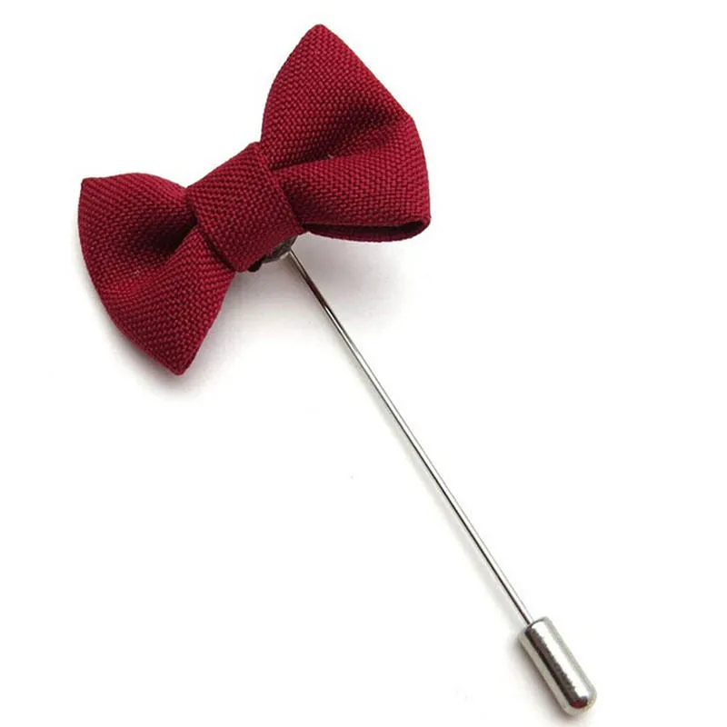 Bowknot Men's Brooches Fabric Bow Lapel Pin for Suits 6 Colors Mens Brooch Pin Jewelry SM6