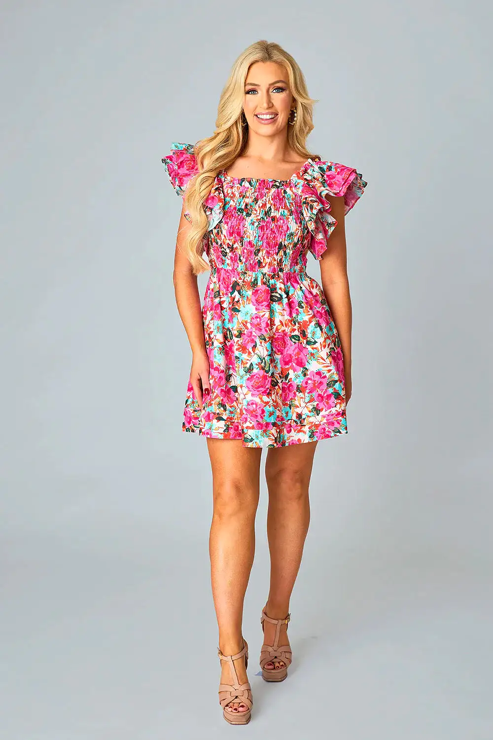 BuddyLove | KIMBER RUFFLE SLEEVE SHORT DRESS - SWEET DREAMS