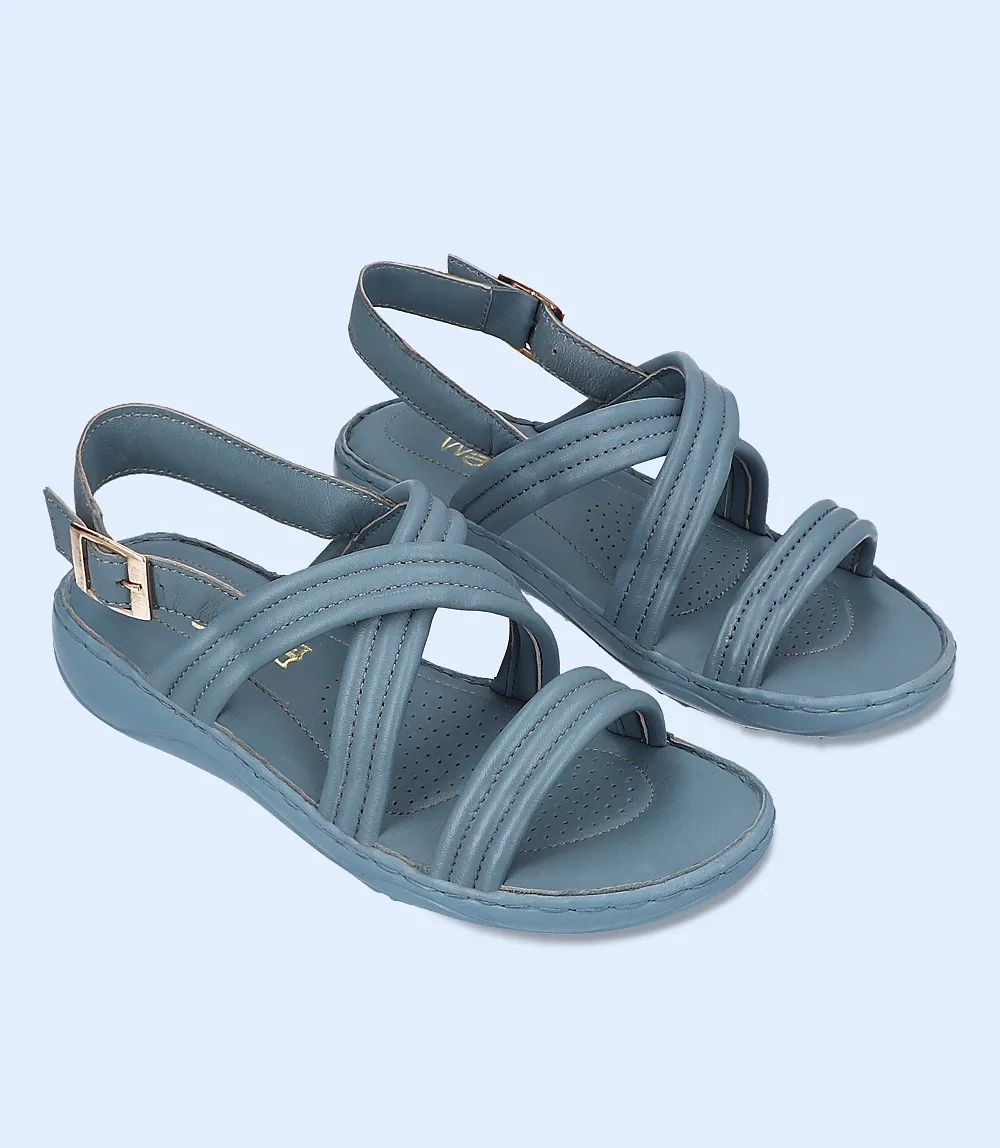 BW7201-BLUE-Women Comfort Sandal