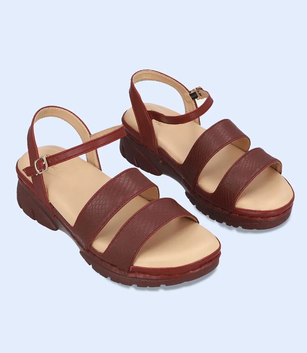 BW7917-MAROON-Women Comfort Sandal