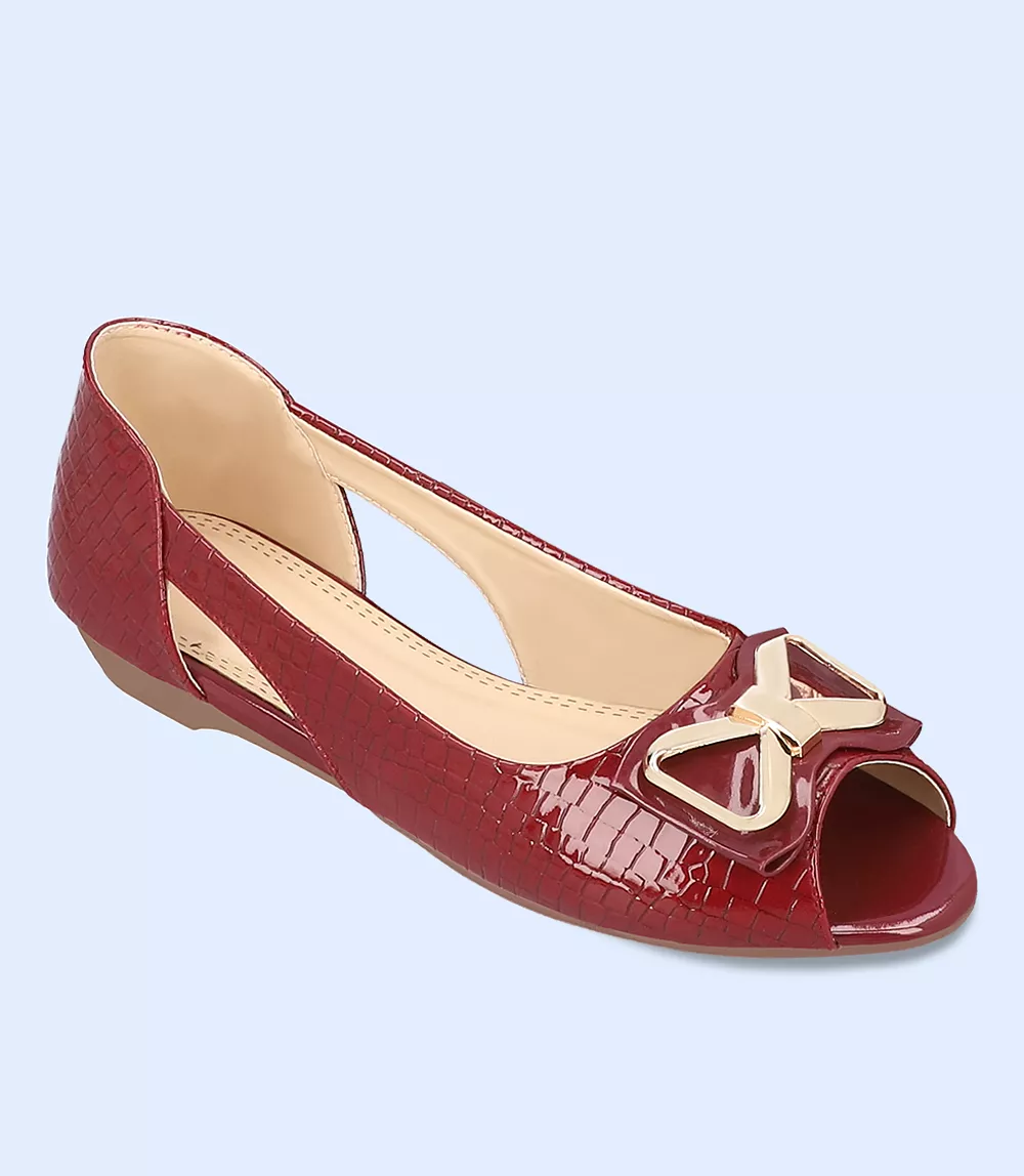 BW8242-MAROON-Women Casual Peep Toe's