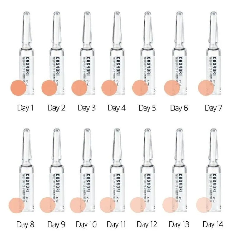 COSNORI The Perfect Whitening EX Ampoule Sets Facial Skincare Moisture Gifts brighten Niacinamide Melanin reducing hyperpigmenta