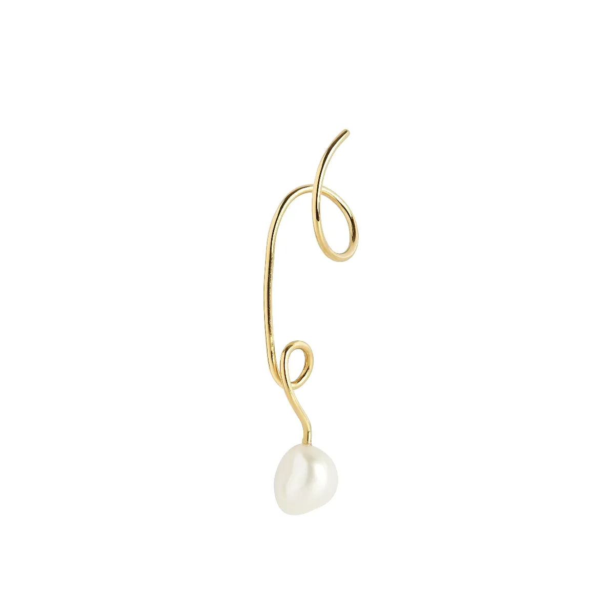 Detour Pearl Twirl Earring, Gold