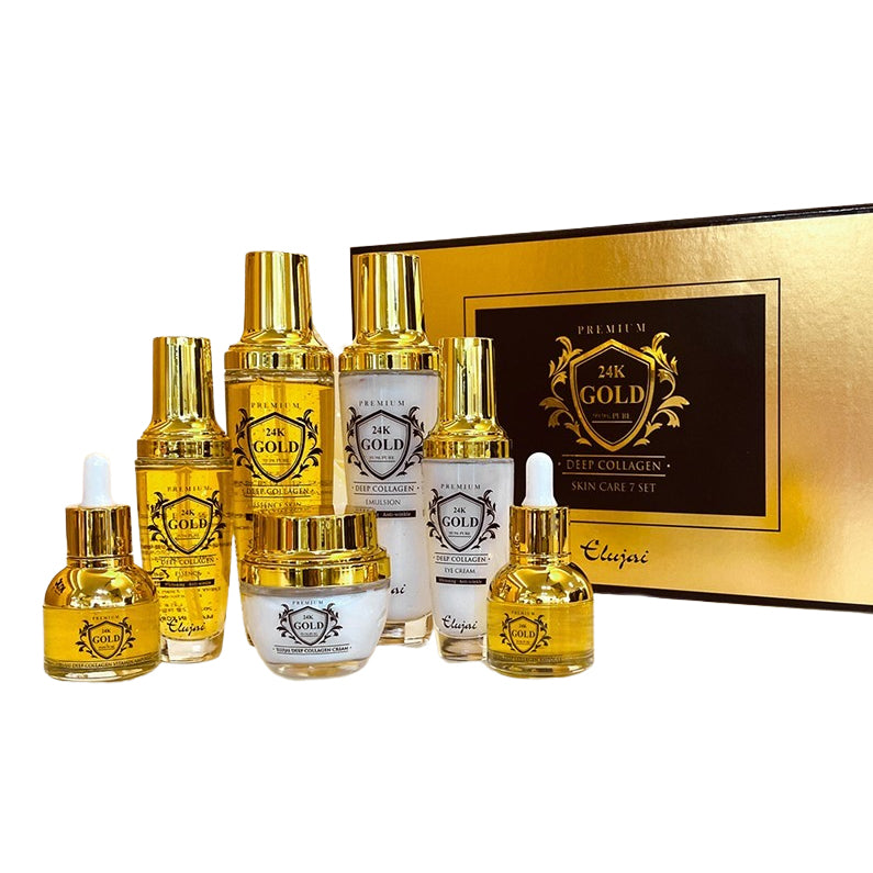 Elujai 24K Gold Deep Collagen Skin Care 7p Sets Gifts Whitening Anti-Wrinkle