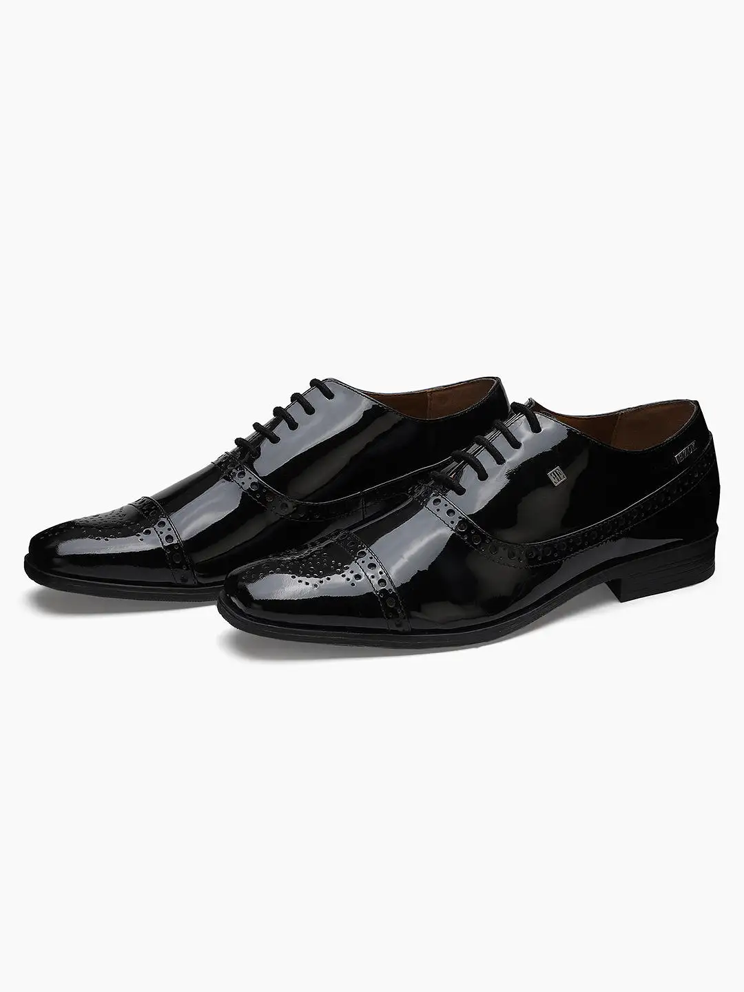 Ezok Men Black Leather Formal Shoes