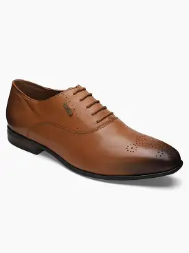 Ezok Men Bond 2043 Tan Leather Formal Shoes