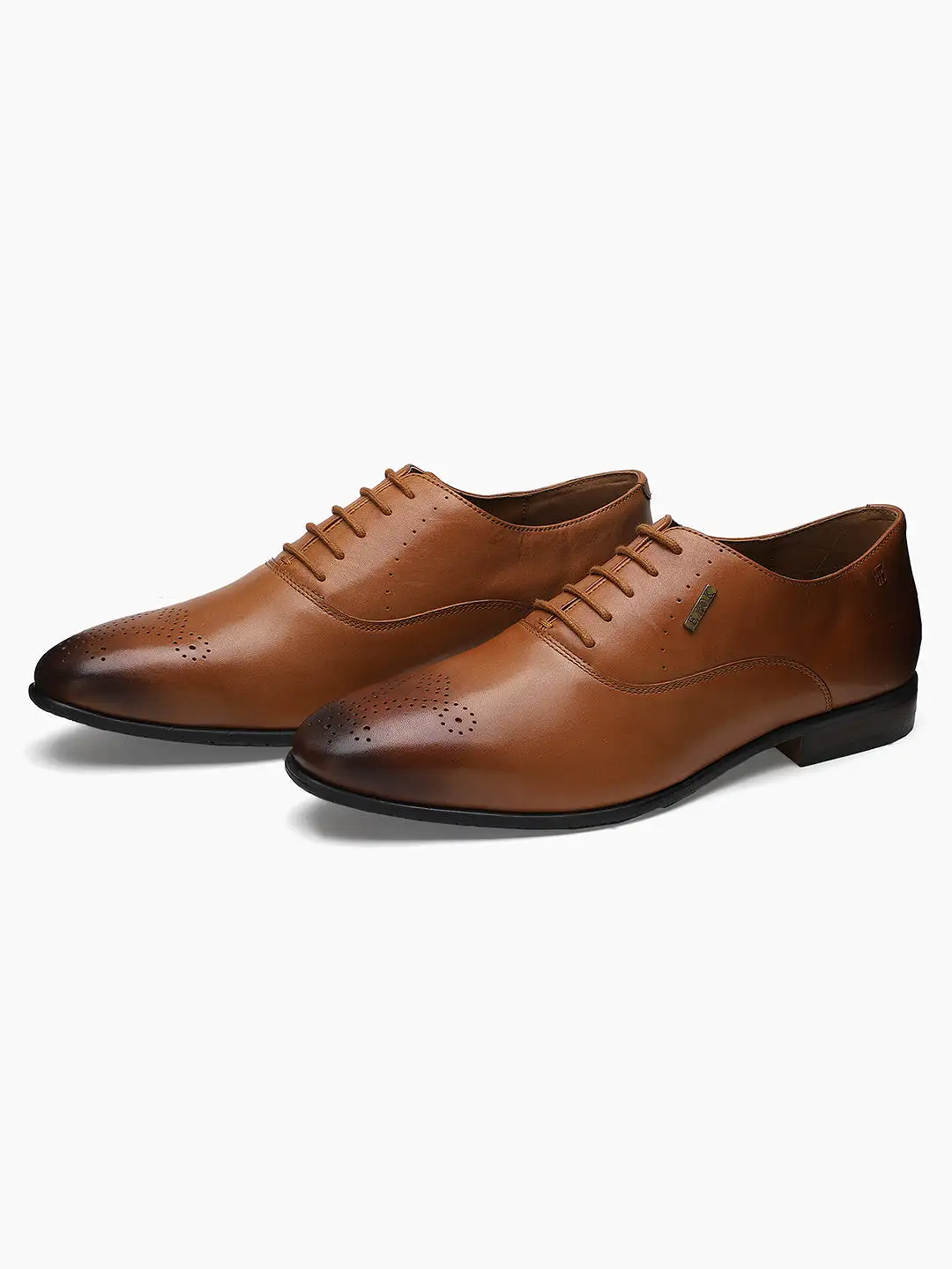 Ezok Men Bond 2043 Tan Leather Formal Shoes