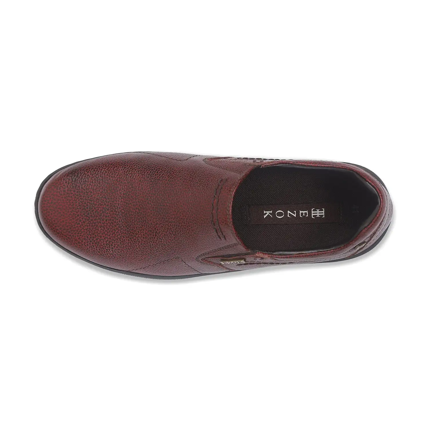 Ezok Men Maroon Leather Slipon