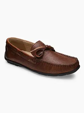 Ezok Men Moda 2060 Dark Tan Leather Moccasin Shoes