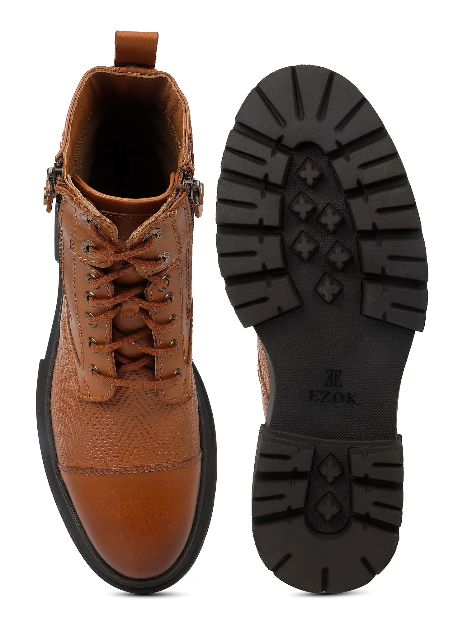 Ezok Tan Casual boot shoes for men (2501)