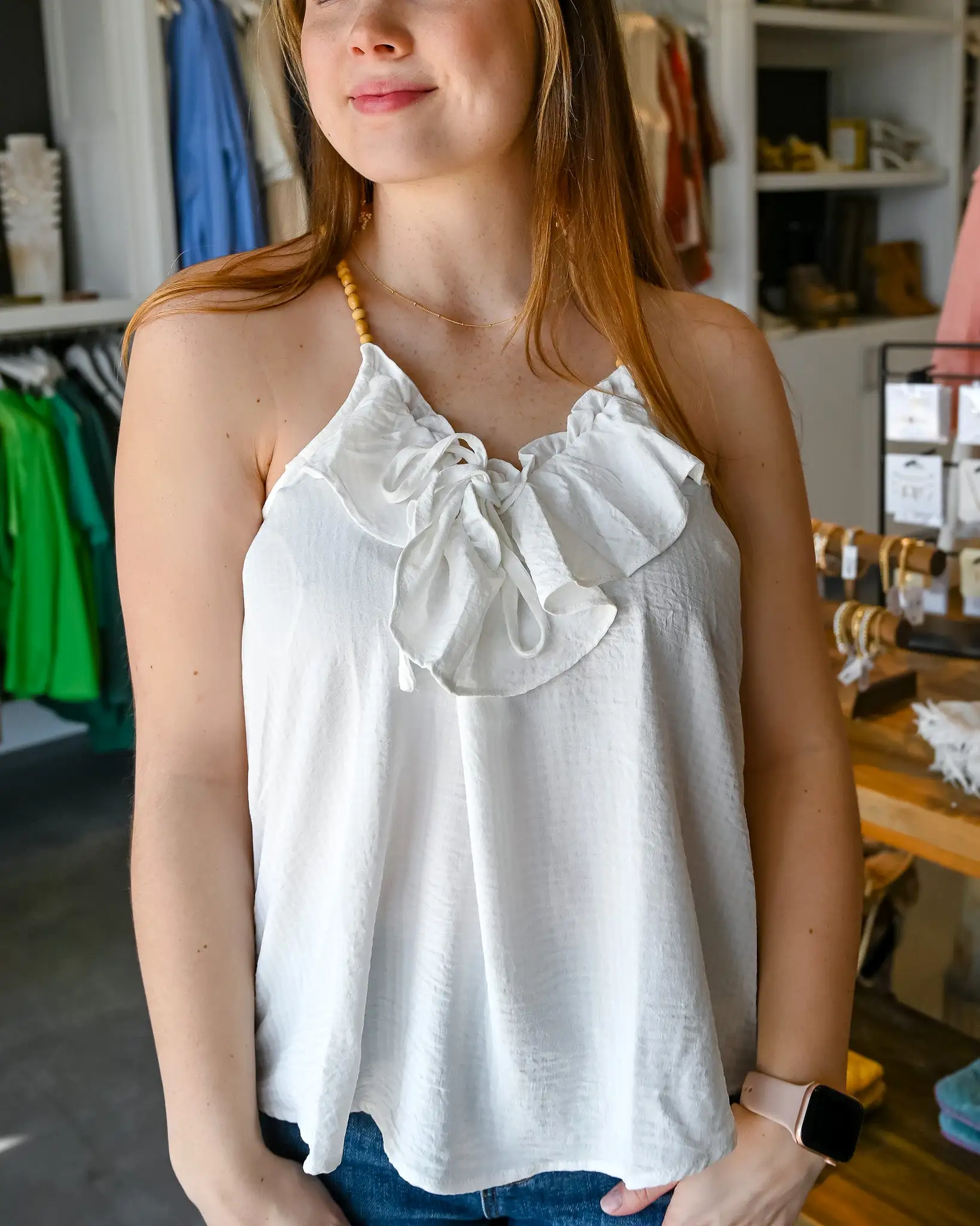 Find Me at the Beach Beaded Tank