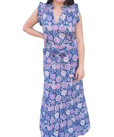 Fitzroy & Willa Christina Pinwheel Dress In Blue/purple