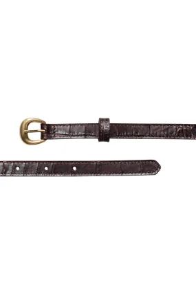 Frame Denim Petite Timeless Belt in Dark Chocolate w/ Gold Hardware