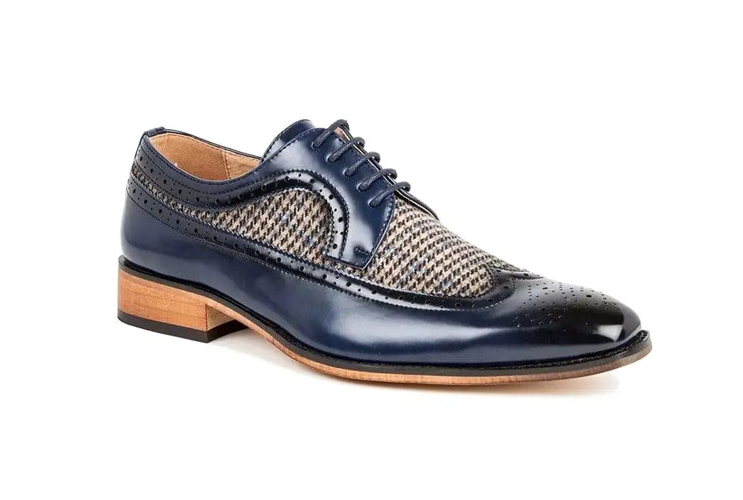 Gino Vitale Men's Wing Tip Brogue Two Tone Shoes