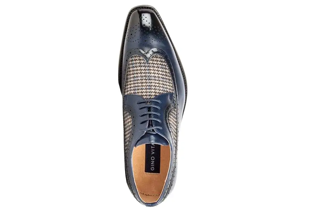 Gino Vitale Men's Wing Tip Brogue Two Tone Shoes