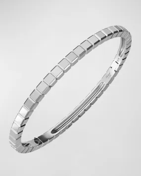 Ice Cube 18K White Gold Bangle, Size Medium