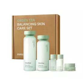 Innisfree Green Tea Balancing Skincare Set Sensitive Oily Skin Moisture PHA Hyaluronic Acid Sebum Dead skin cells Gifts