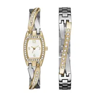 JCPenney Geneva Womens Two-Tone Bangle Watch Boxed Set