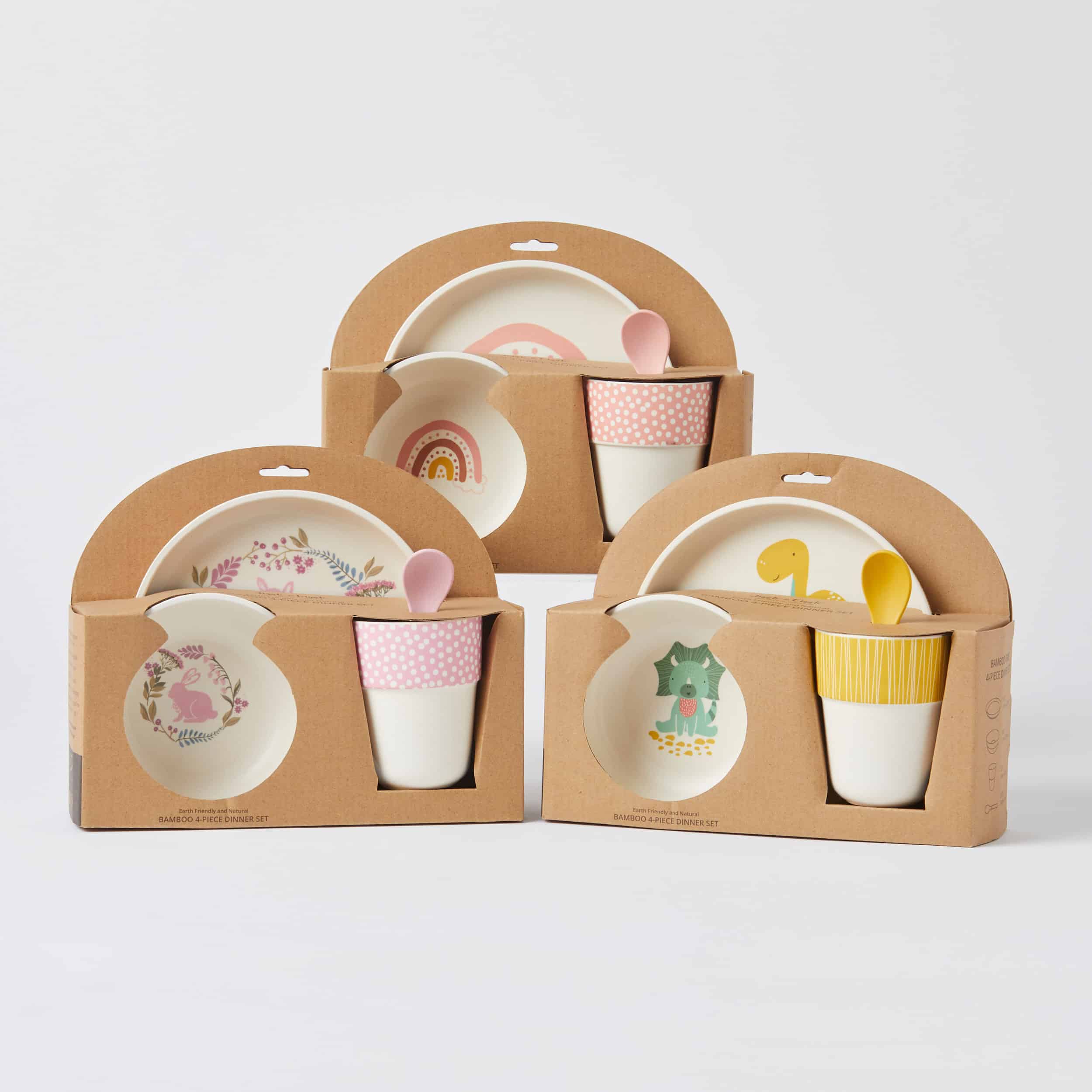 Jiggle & Giggle Whimsical Bamboo 4pc Dinner Sets