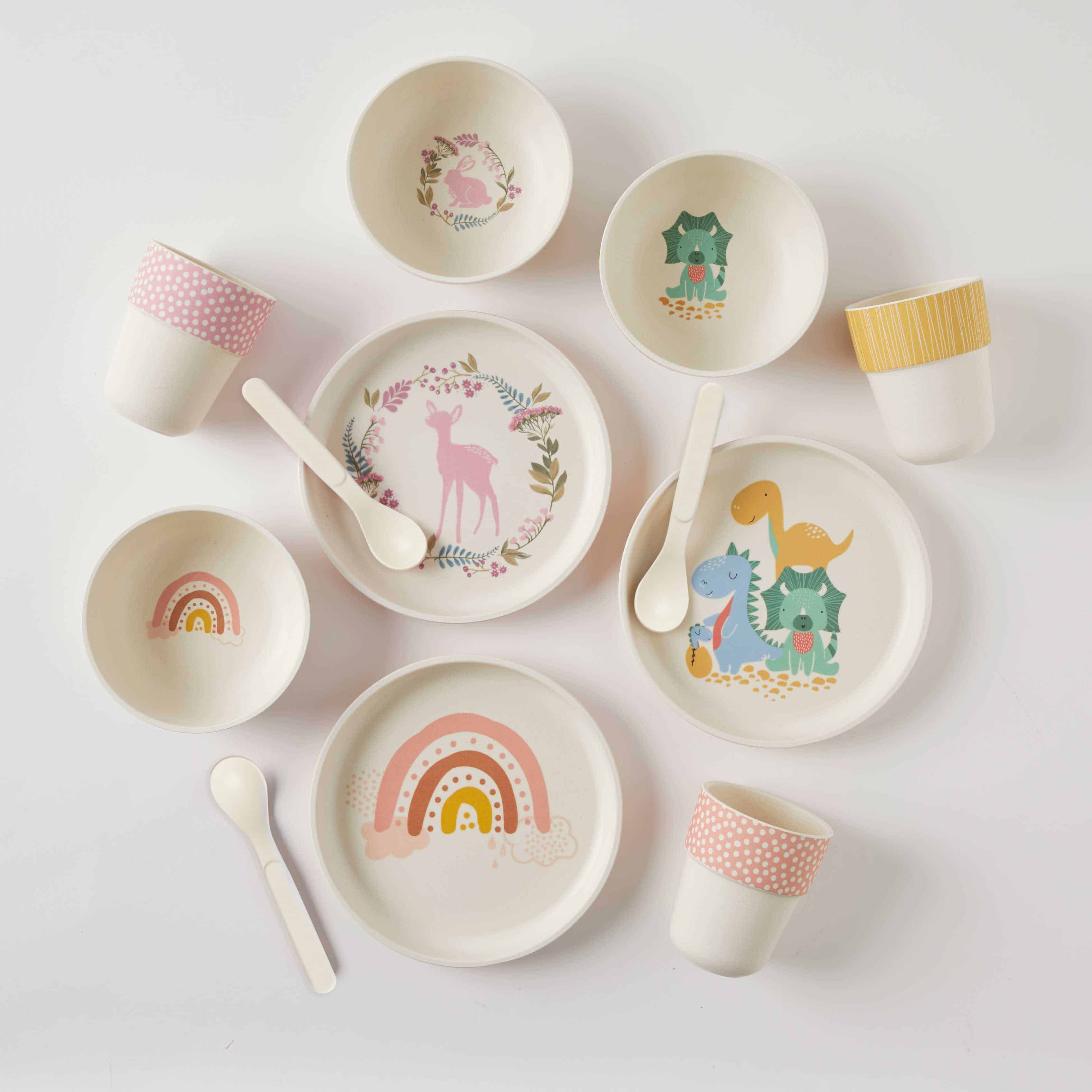 Jiggle & Giggle Whimsical Bamboo 4pc Dinner Sets