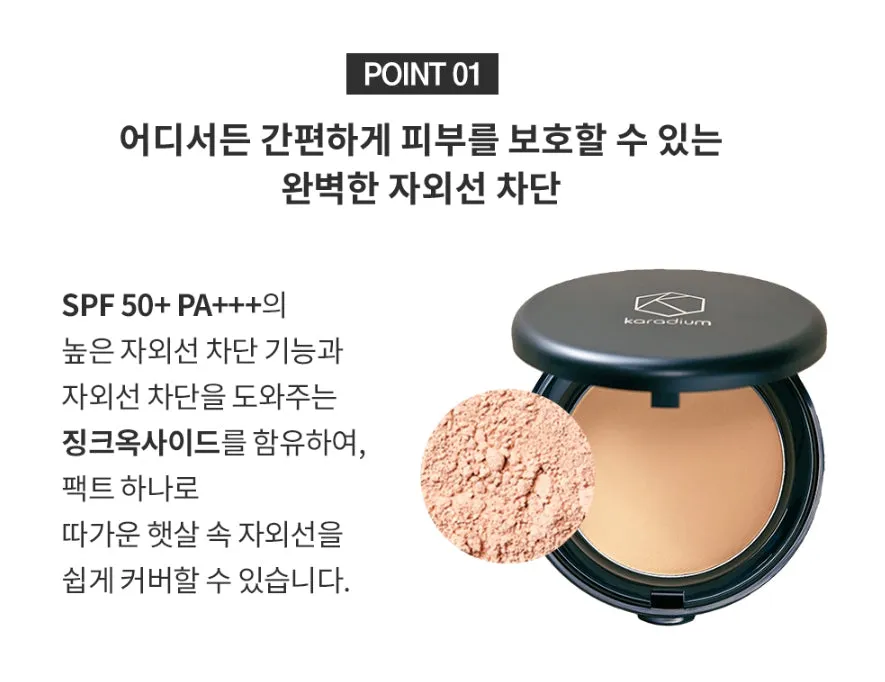 Karadium Collagen Smart Sun Pact SPF50+PA+++ Face Makeup Finish Pact Sebum Fresh Sunscreens