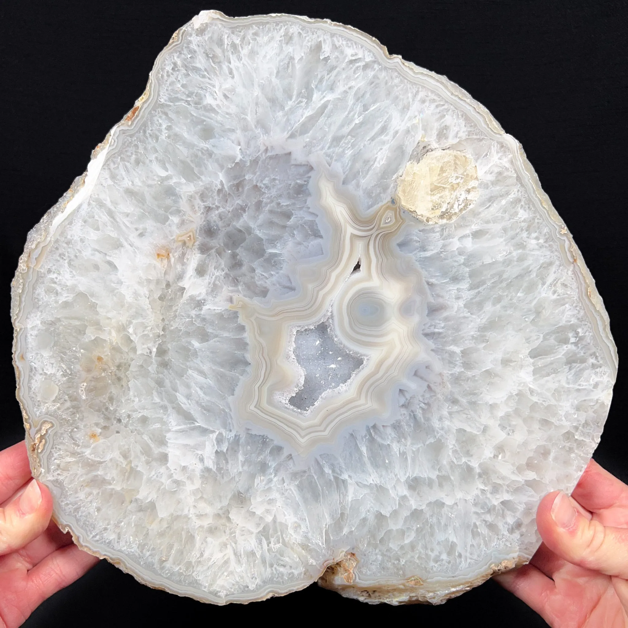 Large Drusy Quartz Geode Slice