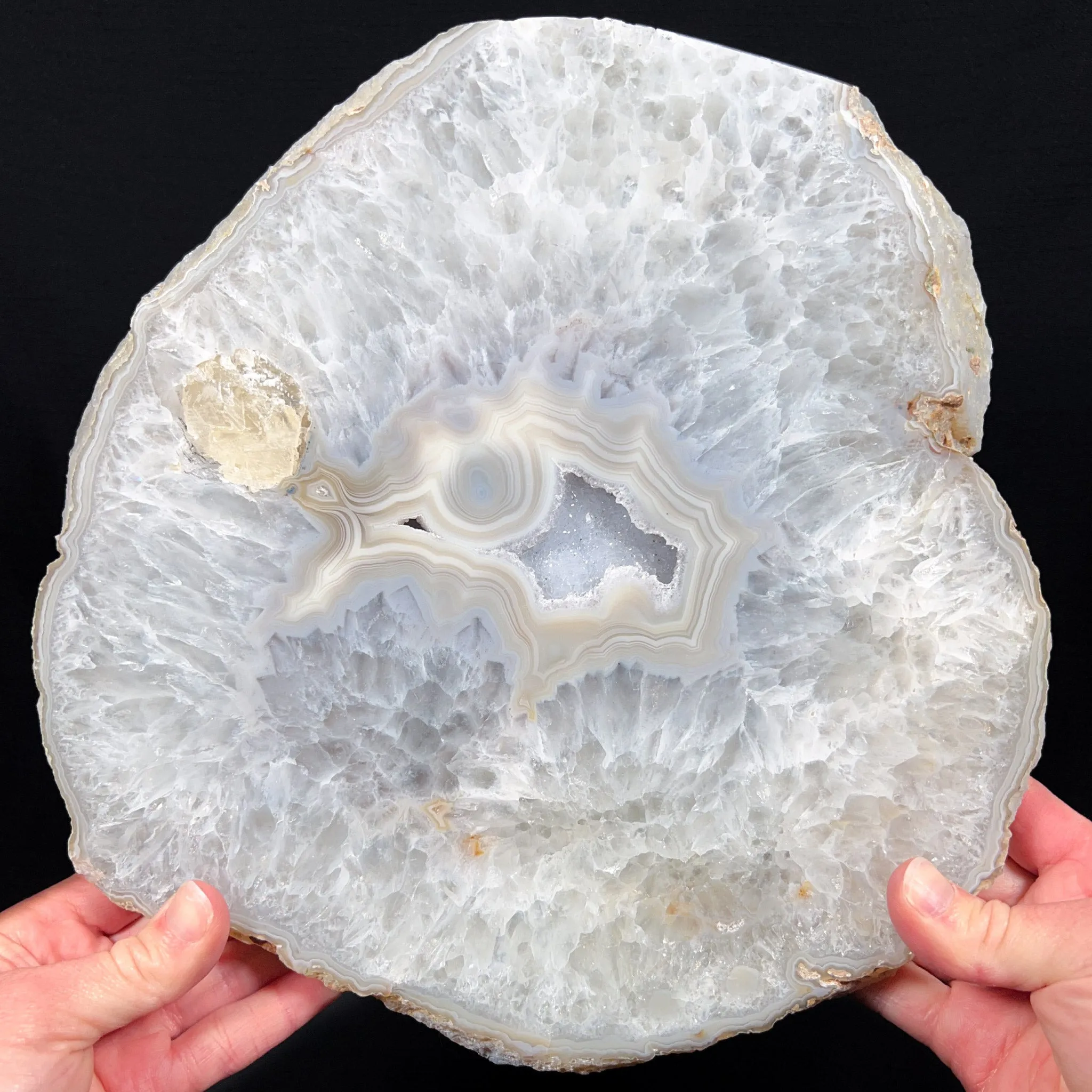 Large Drusy Quartz Geode Slice