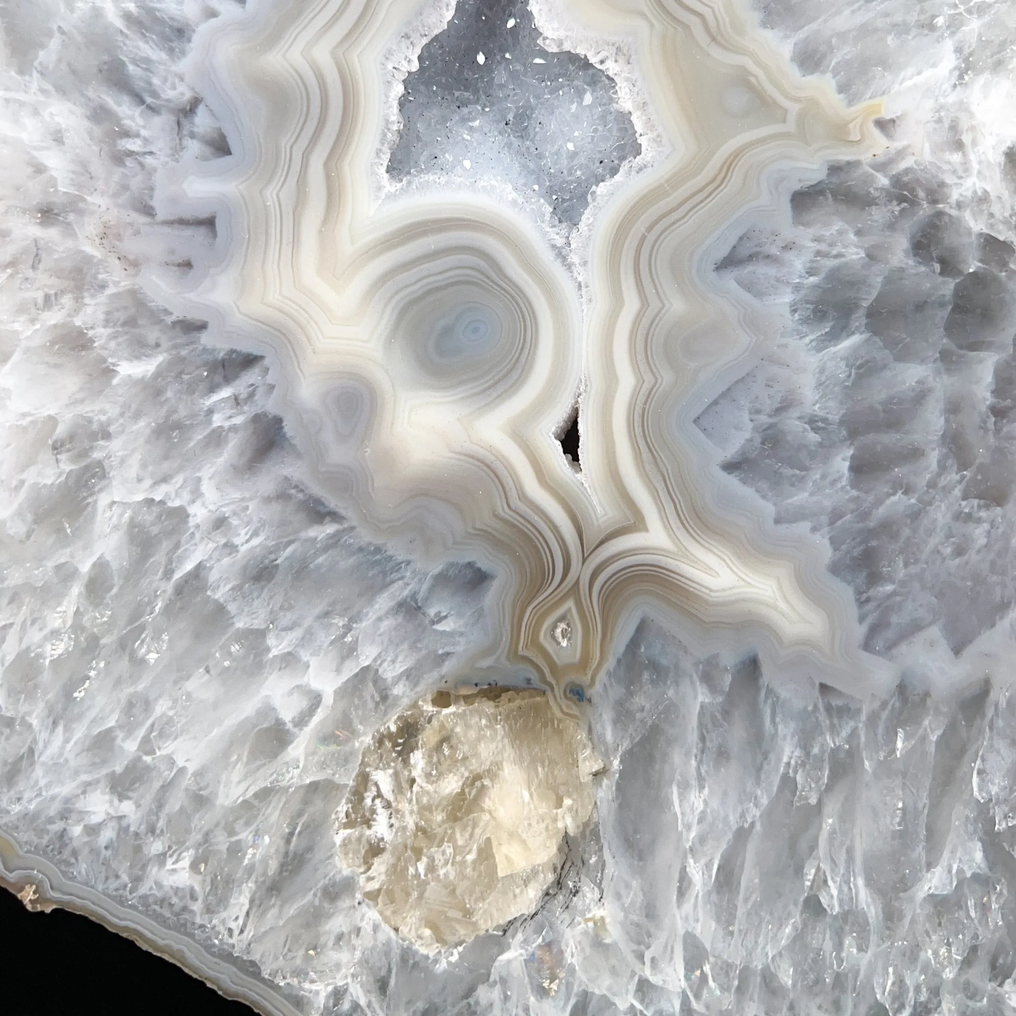 Large Drusy Quartz Geode Slice