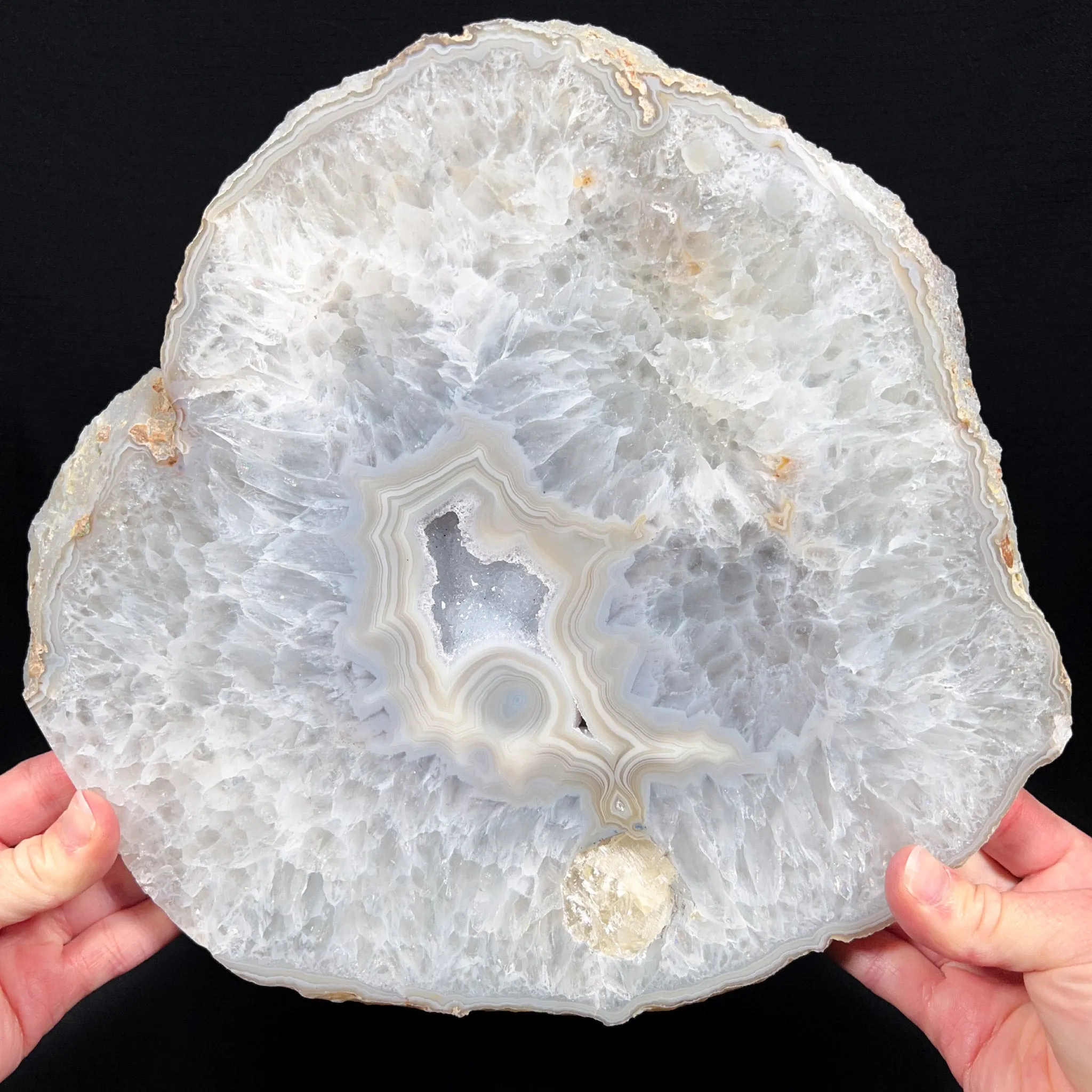 Large Drusy Quartz Geode Slice