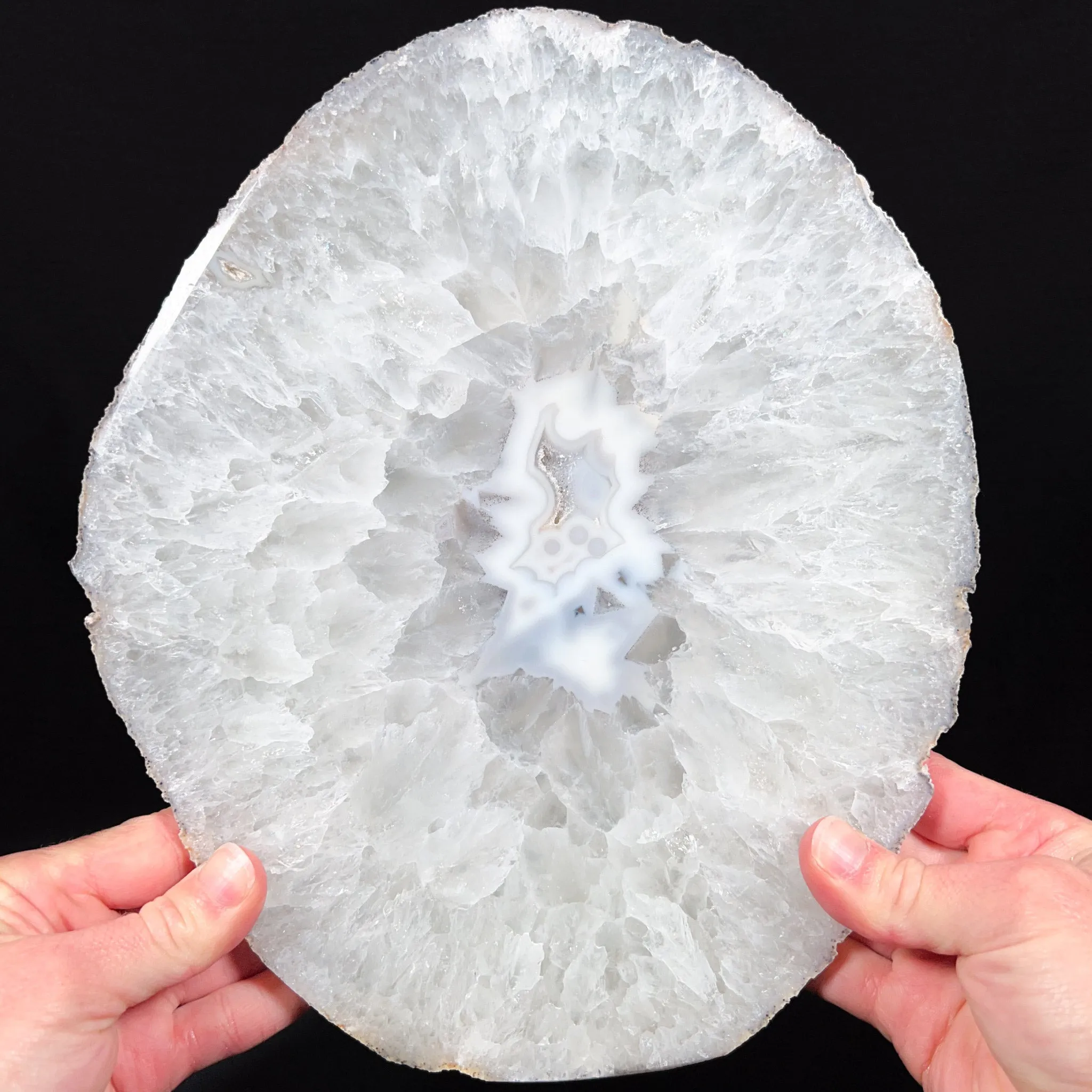 Large Quartz and Chalcedony Geode Slice