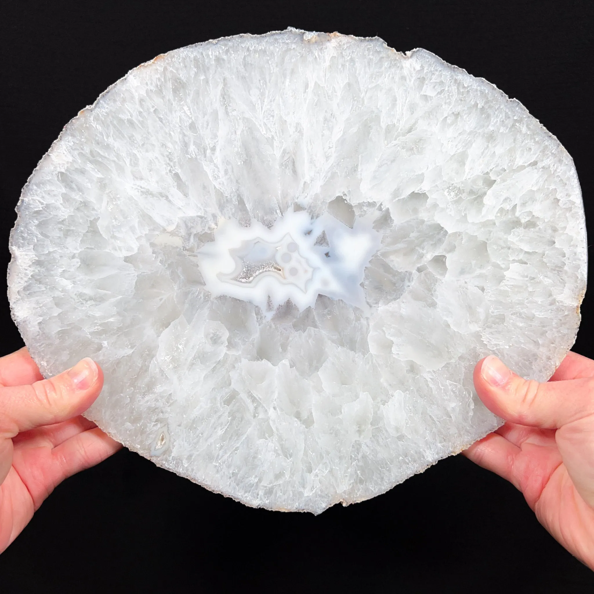 Large Quartz and Chalcedony Geode Slice