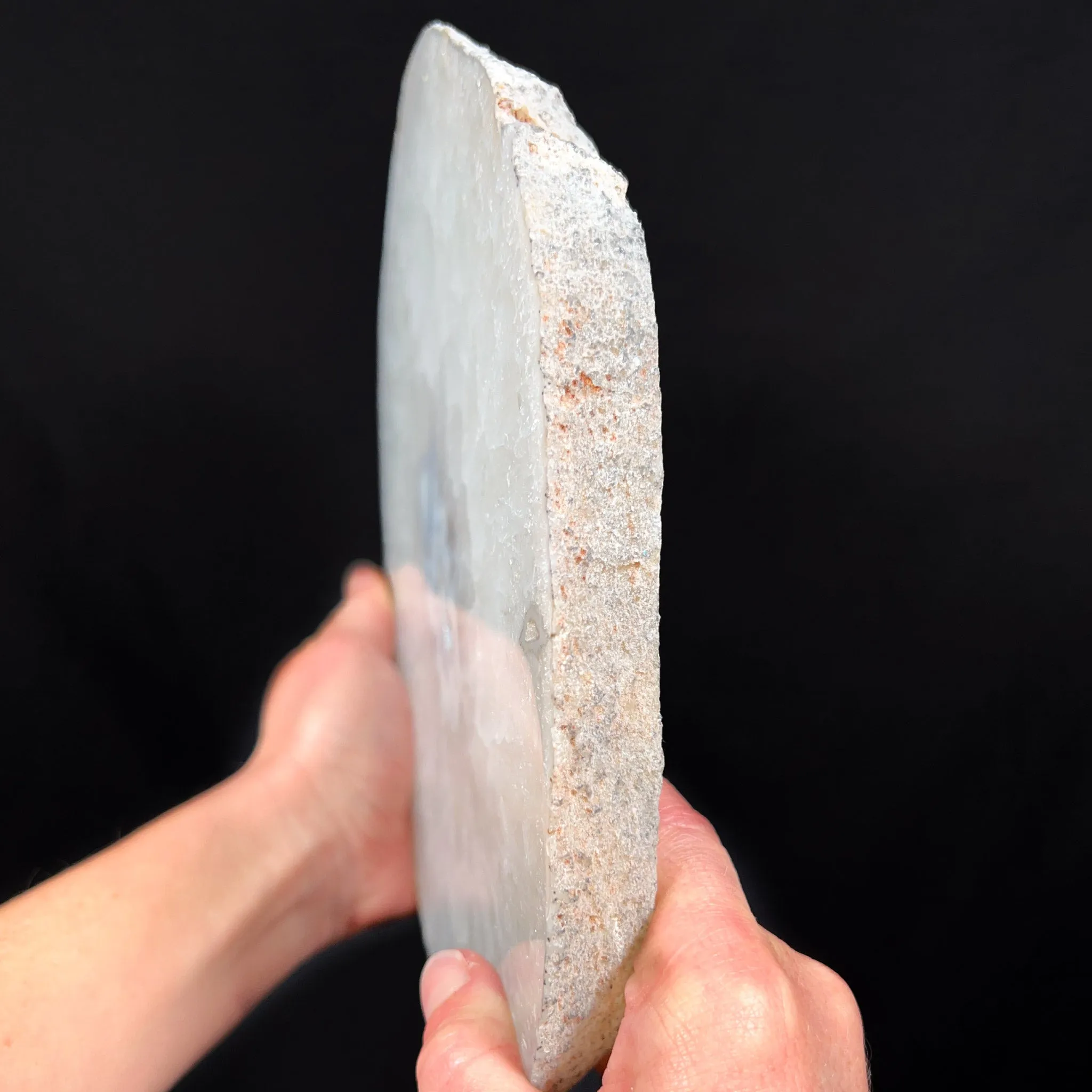 Large Quartz and Chalcedony Geode Slice