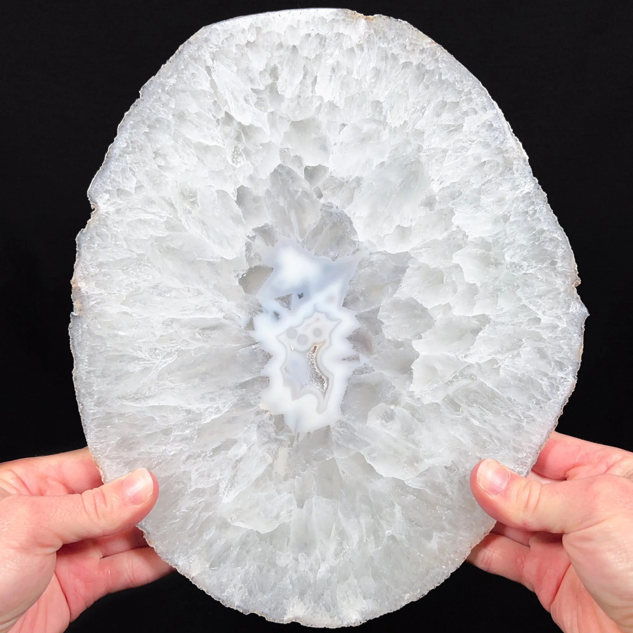 Large Quartz and Chalcedony Geode Slice