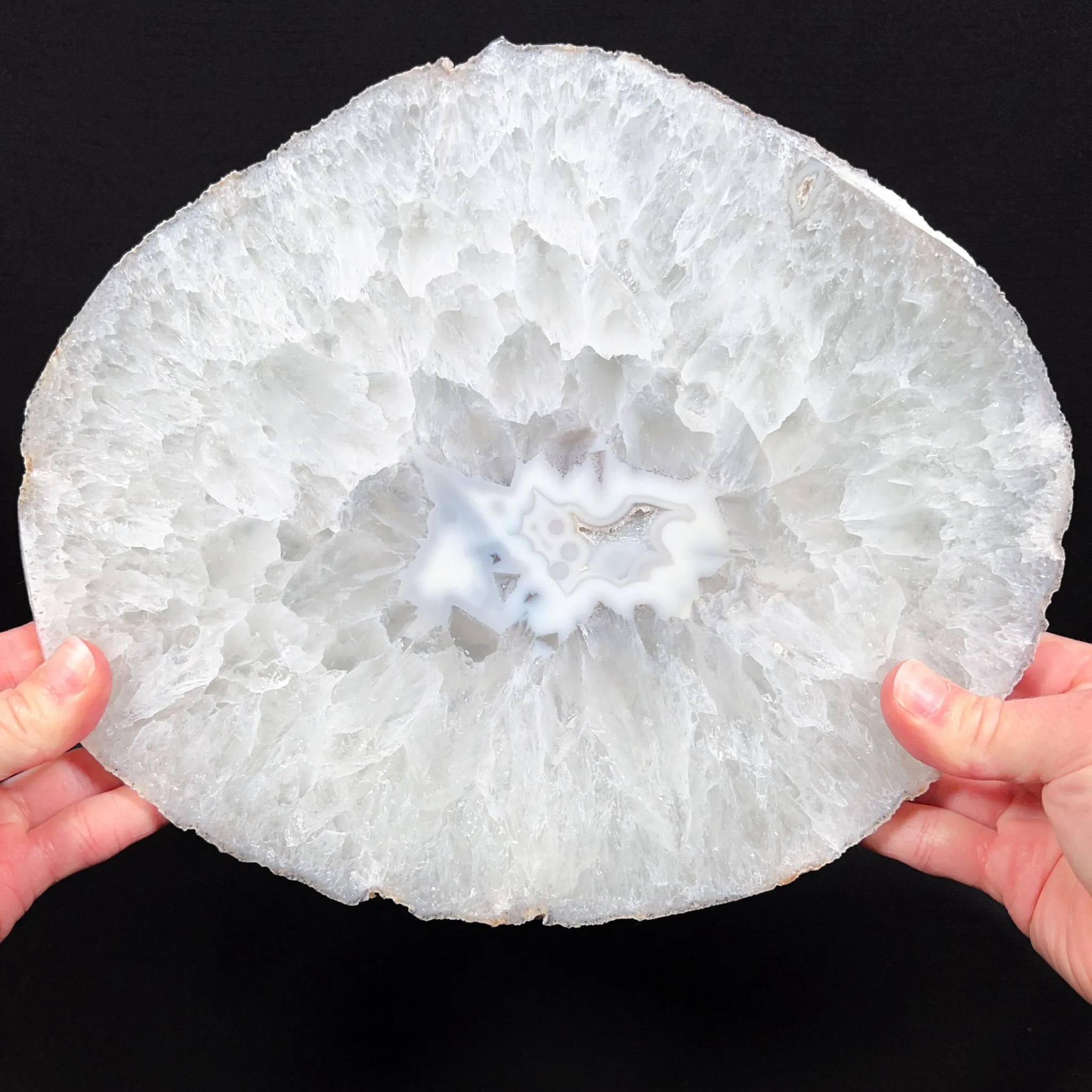 Large Quartz and Chalcedony Geode Slice