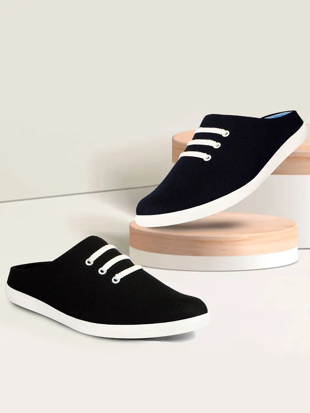 Men Black Casual Canvas Slip-On Shoes