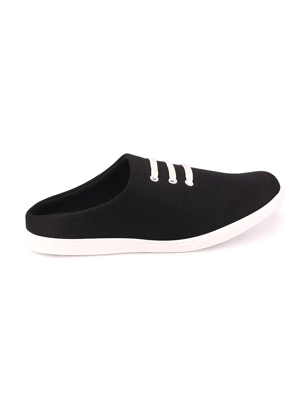 Men Black Casual Canvas Slip-On Shoes