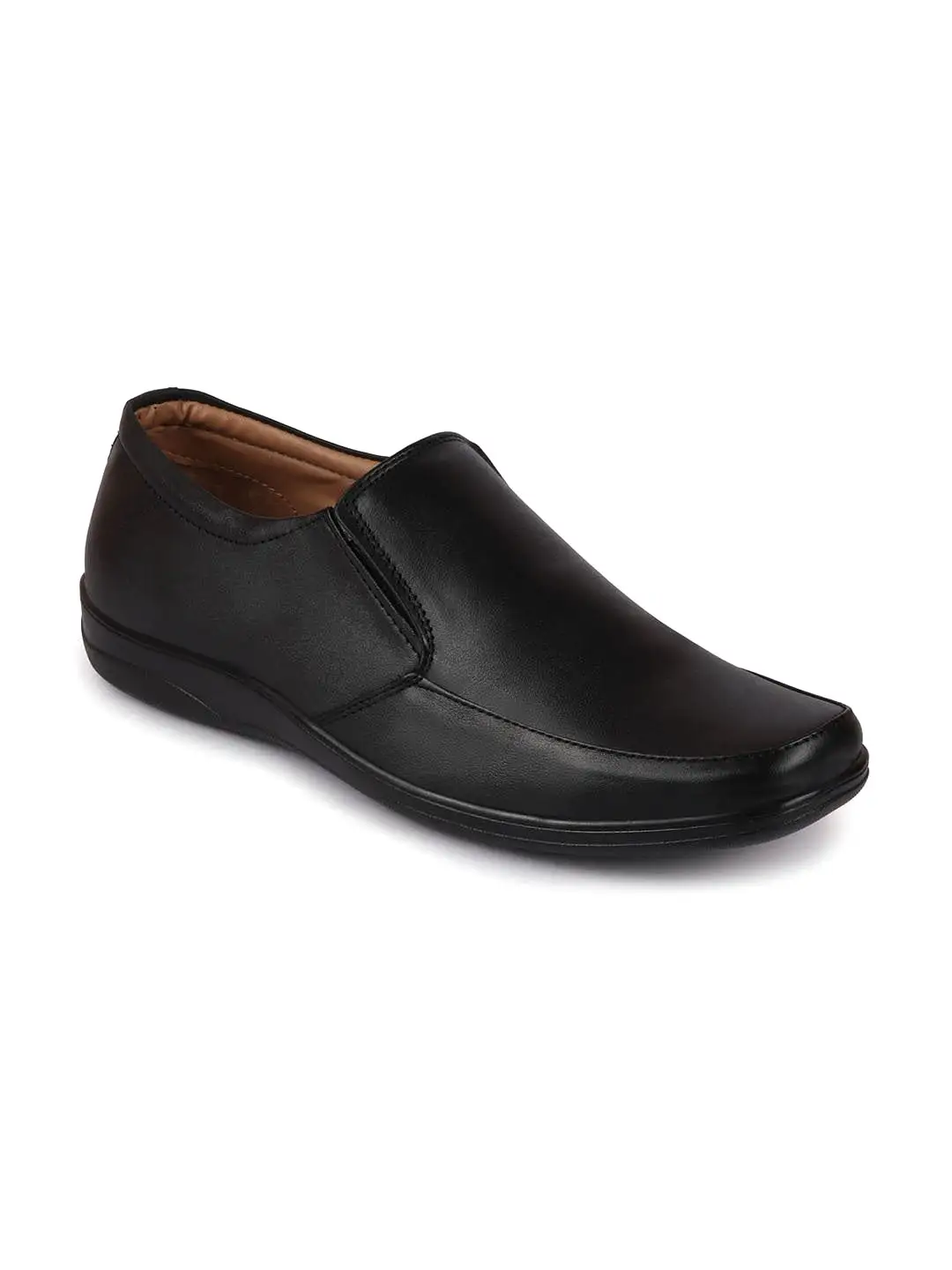 Men Black Formal Leather Slip On Shoes